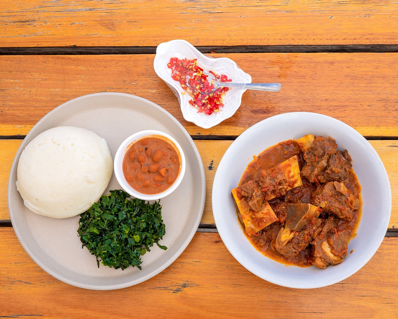Beef stew & white sadza