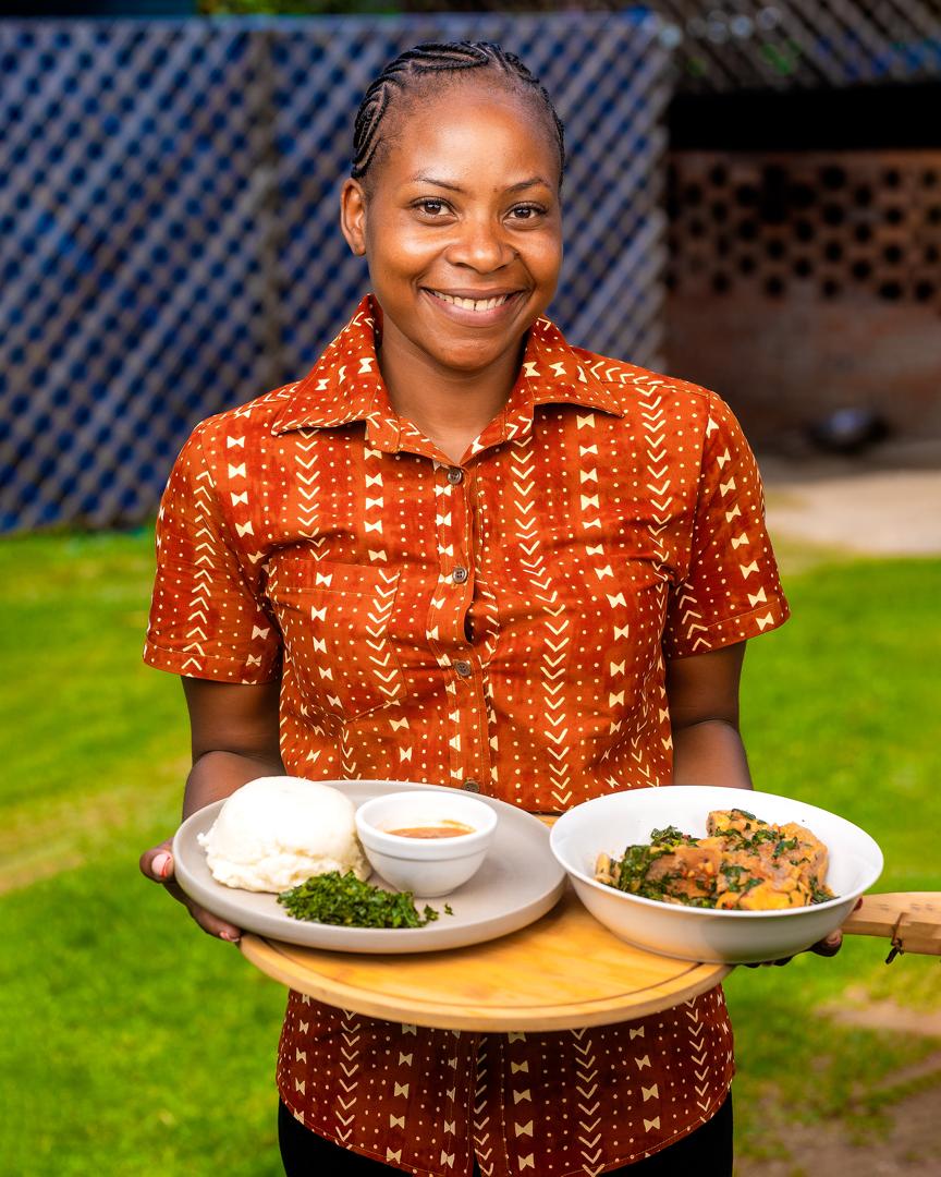 Our team serving sadza and stew